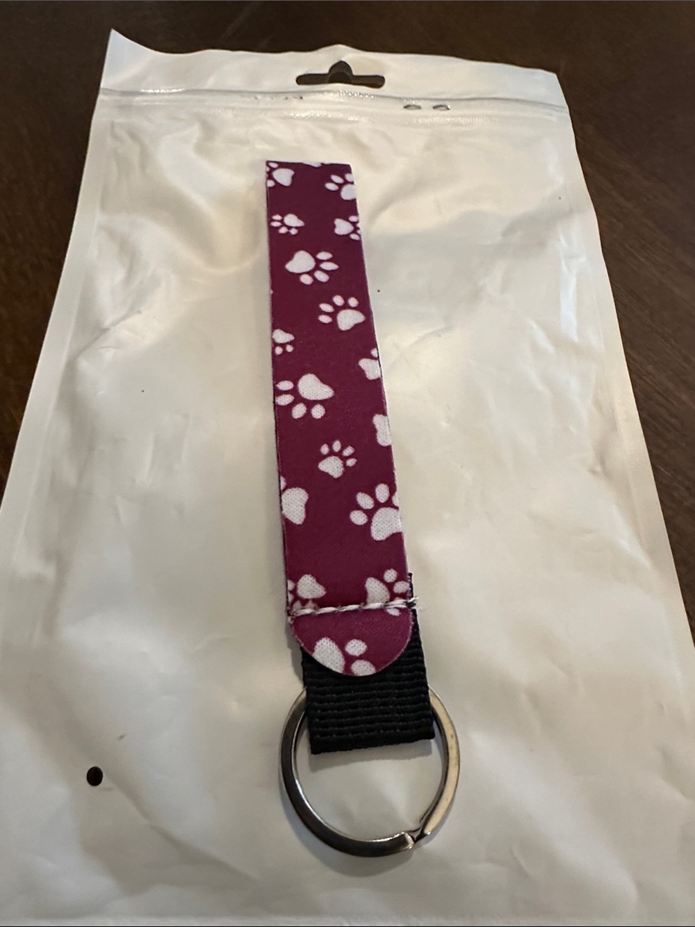 Purple Paw Print Dog Keyring Leash Accessory